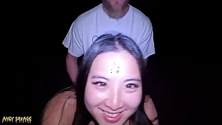 Public BLOWJOB and EATING PUSSY on the beach LATE night Wager